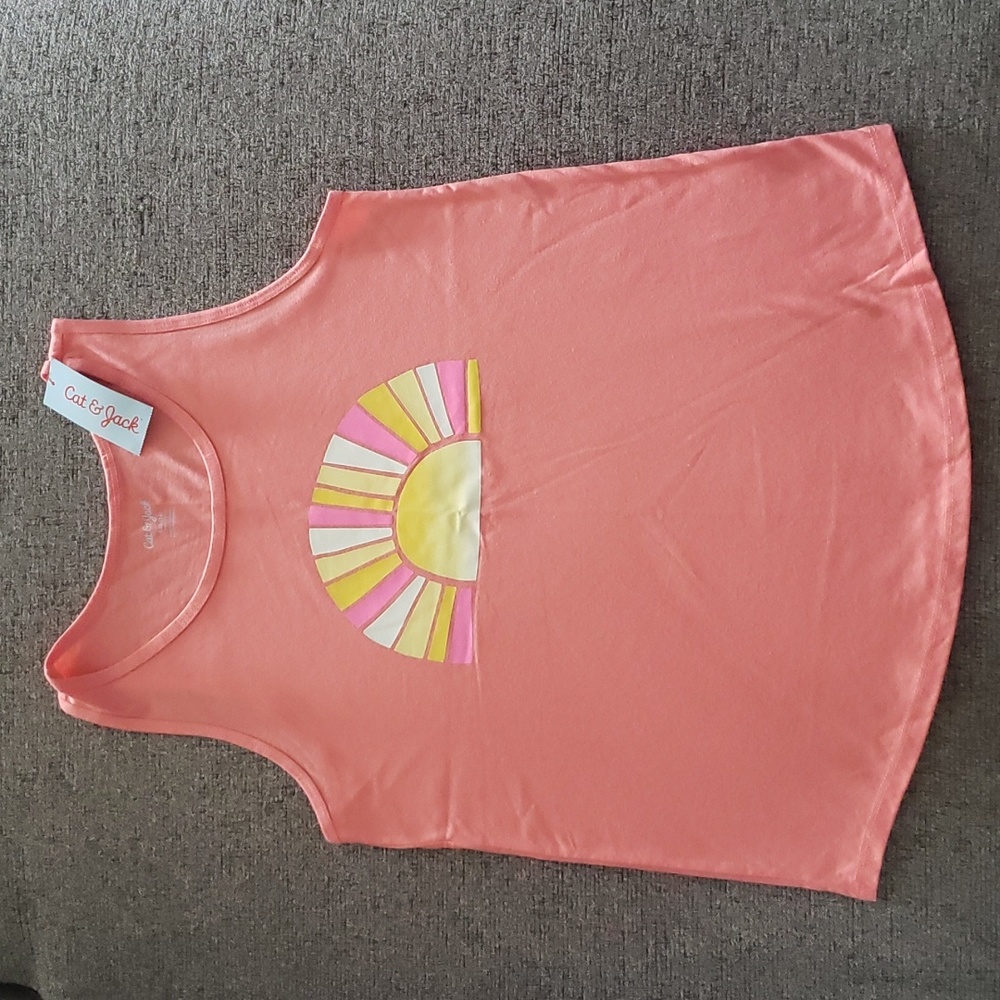 NWT Cat & Jack girl's coral tank top XXL (18)